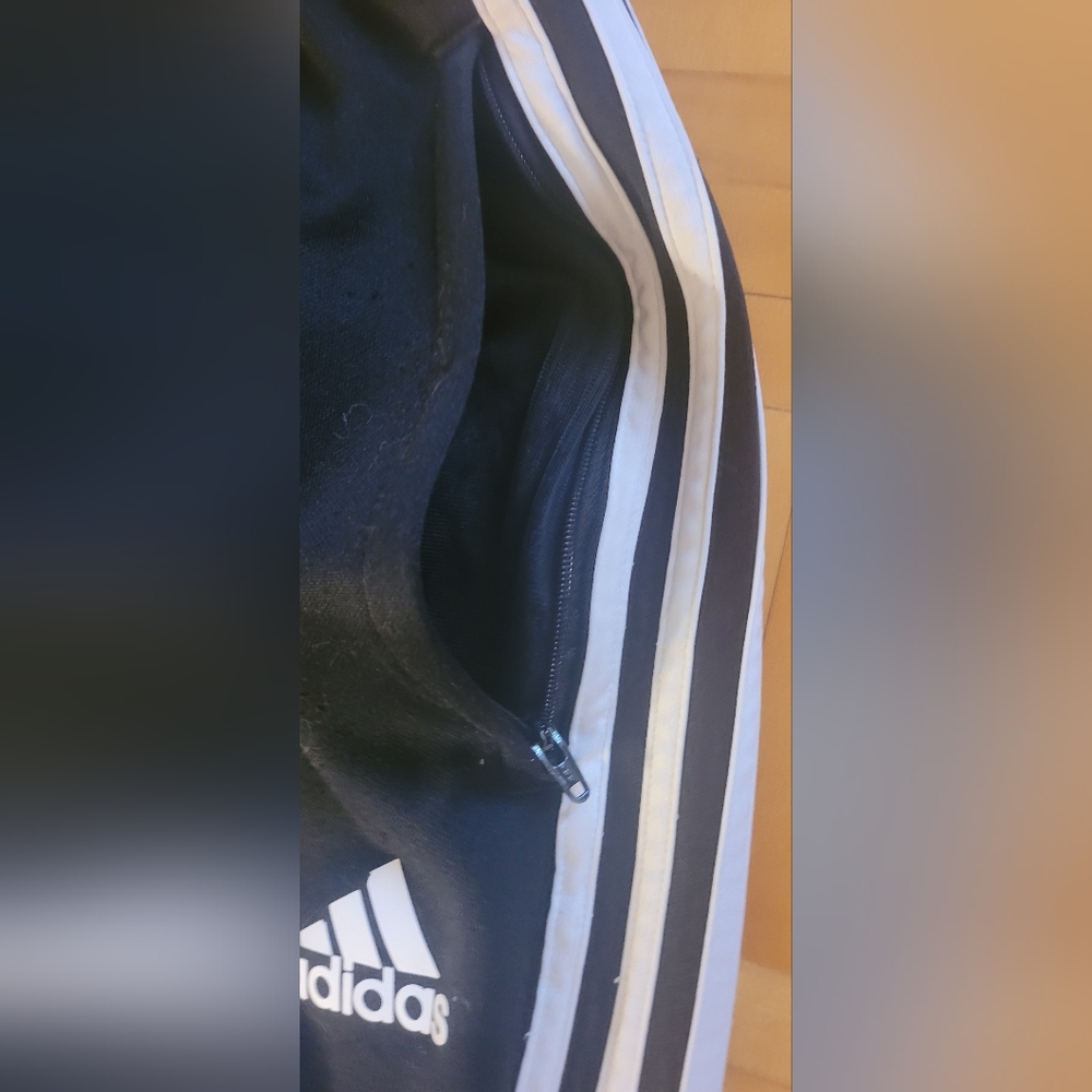 Adidas Black Joggers with White Accents